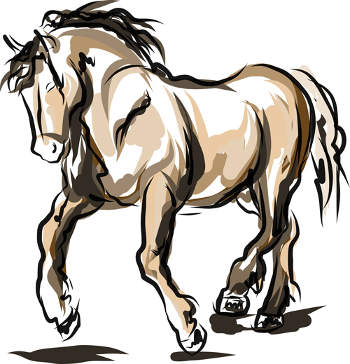 2014 horses creative design vector 04