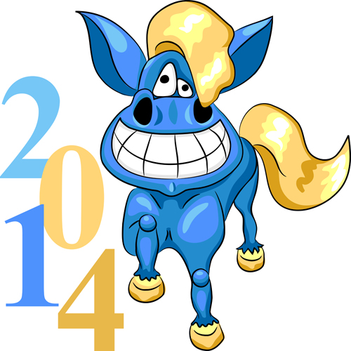 2014 horses creative design vector 12