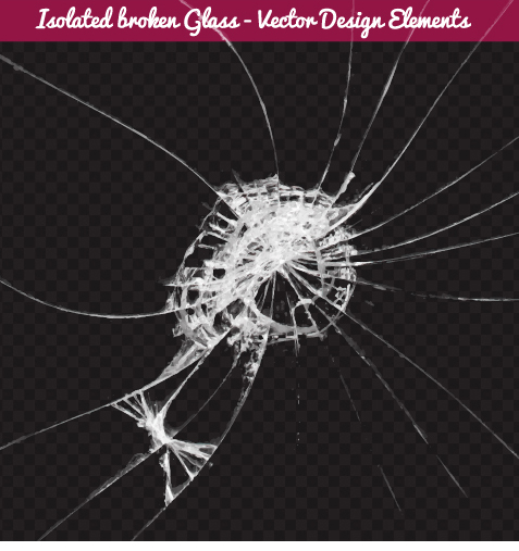 Isolated broken glass vector background 02