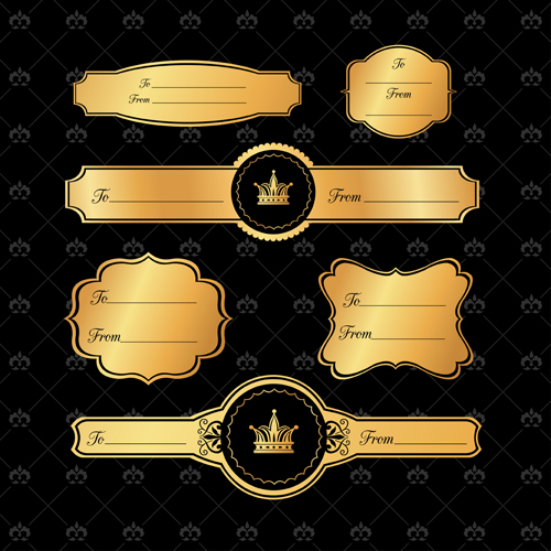 Luxury crown banners vector 01