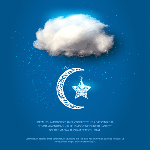 star ornament moon cloud background cloud 