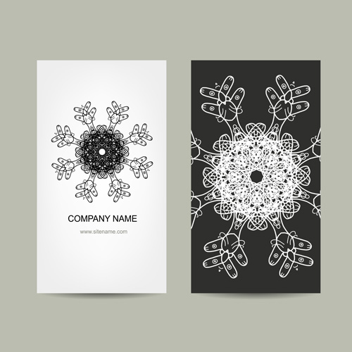 Ornament floral business cards vector set 06 Ornament floral business cards vector set 06