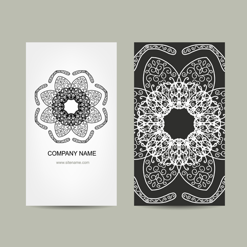 Ornament floral business cards vector set 07 Ornament floral business cards vector set 07