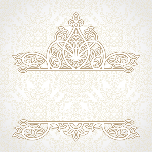 Ornate oriental floral pattern vector background 02