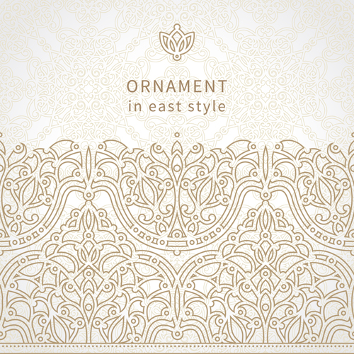 Ornate oriental floral pattern vector background 04