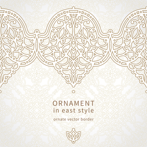 Ornate oriental floral pattern vector background 05