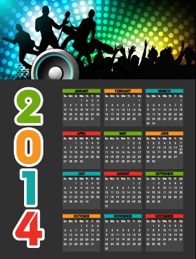 vector party calendar 2014 