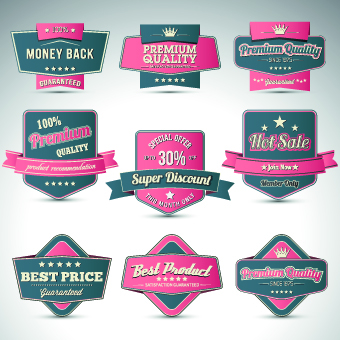 Product elements labels vector 04