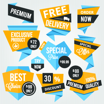 Product elements labels vector 05