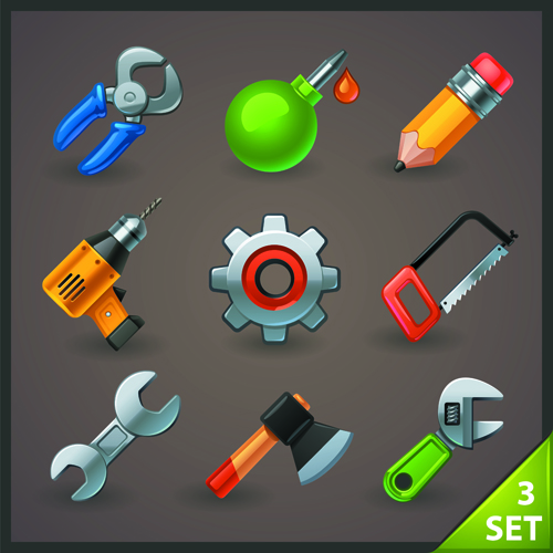 Production Tools creative vector set 03