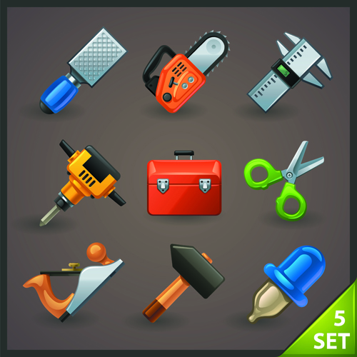 Production Tools creative vector set 04