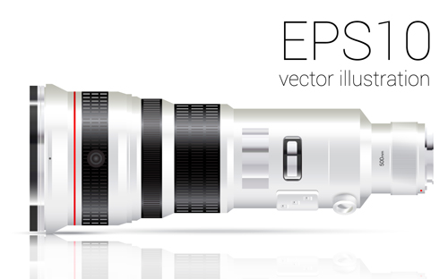 Realistic camera lens vector design set 06