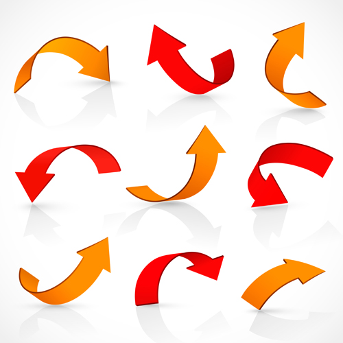 Red and yellow arrows design vector
