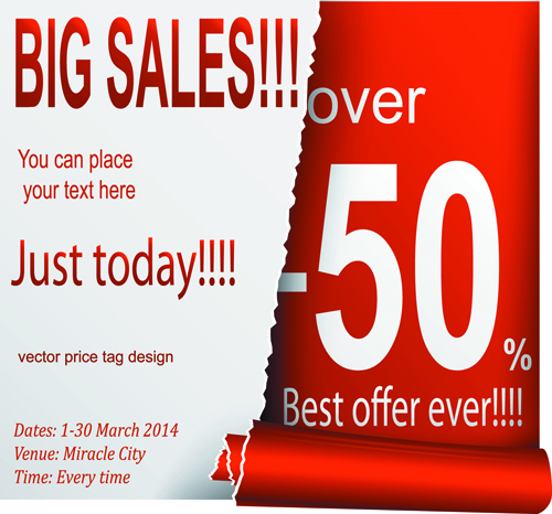 Red style sale discounts background vector 031 
