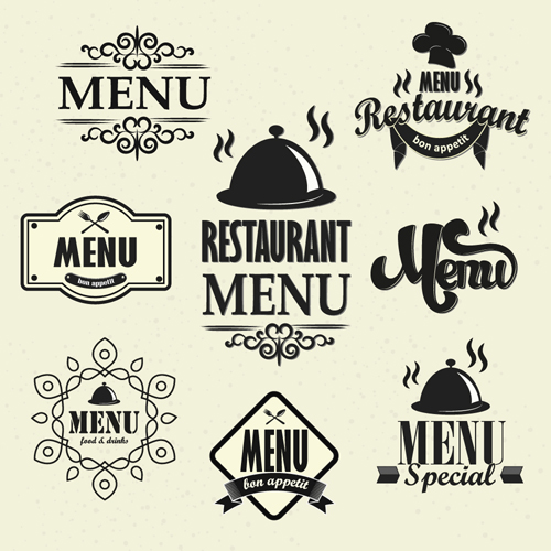 vintage restaurant menu labels 
