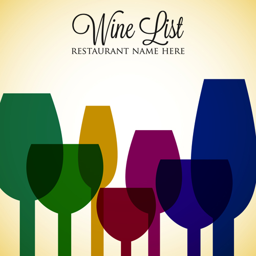 Restaurant wine menu art cover vector 01