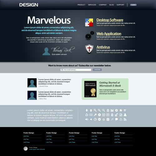 Simple dark color template web vector 01 Simple dark color template web vector 01