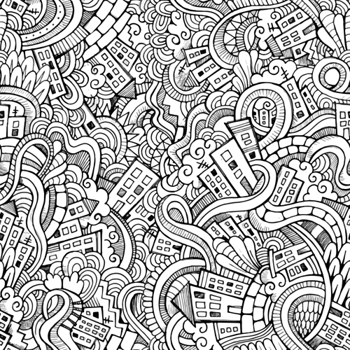 sketch seamless pattern abstract 