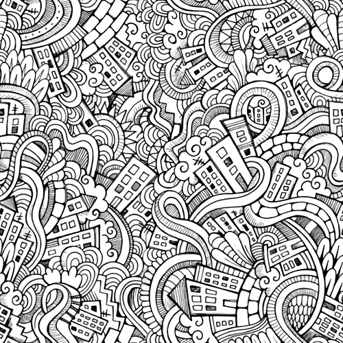 Sketch abstract floral vector seamless pattern 03