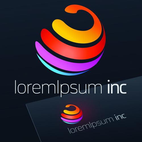 Spherical business logos abstractor vector 02