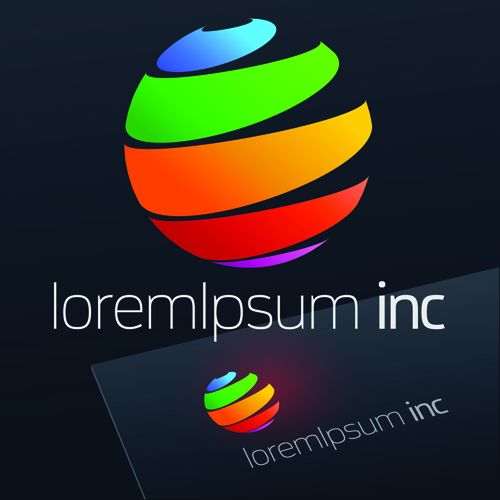 Spherical business logos abstractor vector 05
