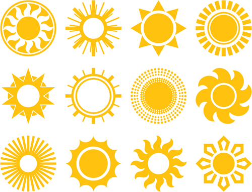 Sun icons design elements 04