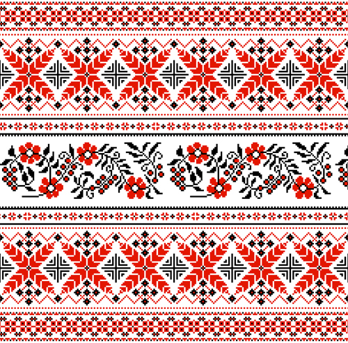 Ukraine style fabric pattern vector 01