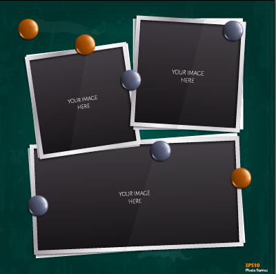 Vector empty photo frames design material 05
