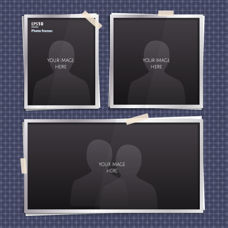 Vector empty photo frames design material 07