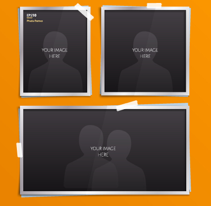 Vector empty photo frames design material 08