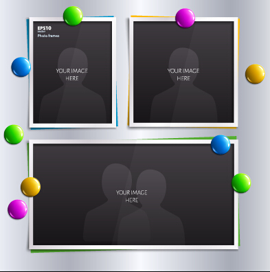 Vector empty photo frames design material 10