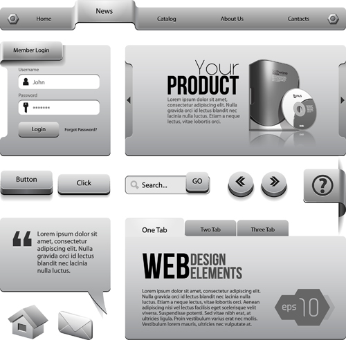 website template metal style material 