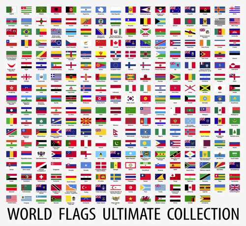 world flags elements 