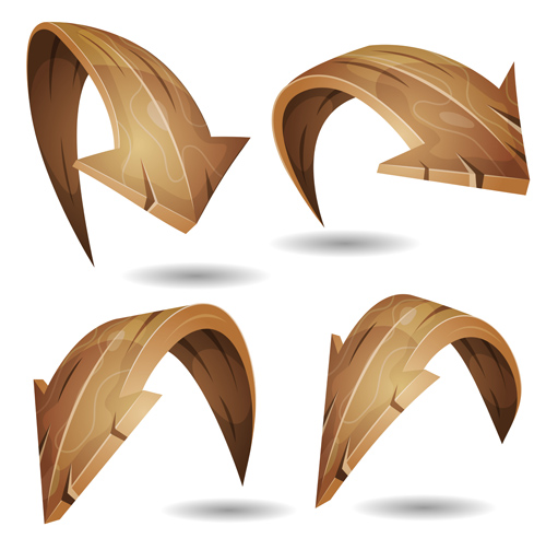 Wooden arrows cartoon styles vector 03 Wooden arrows cartoon styles vector 03