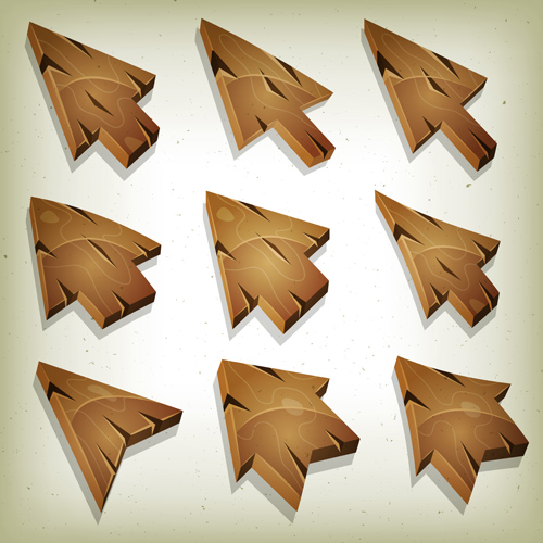Wooden arrows cartoon styles vector 04 Wooden arrows cartoon styles vector 04