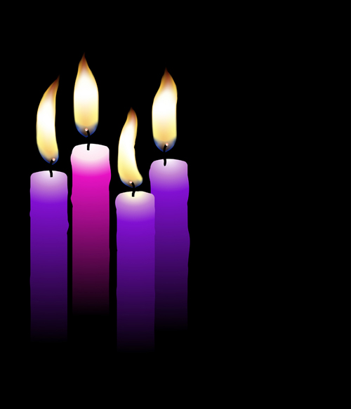 Romantic candle elements vector 04