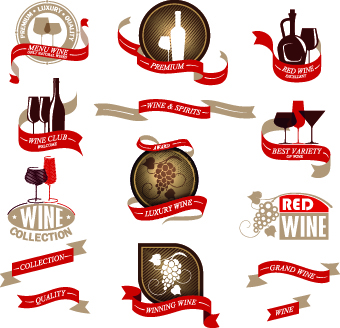 Various Food Label vector set 01