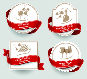 Various Food Label vector set 02
