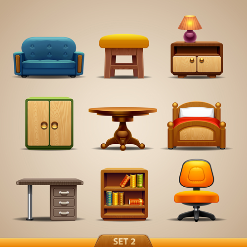 shiny modern icons icon furniture 