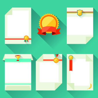 Medals objects design vector 04