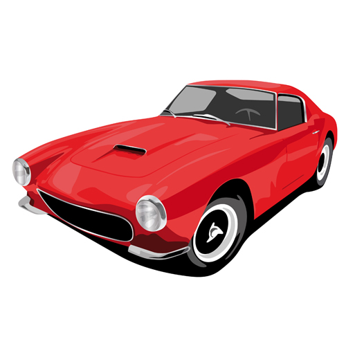 Various color of Retro cars vector 04