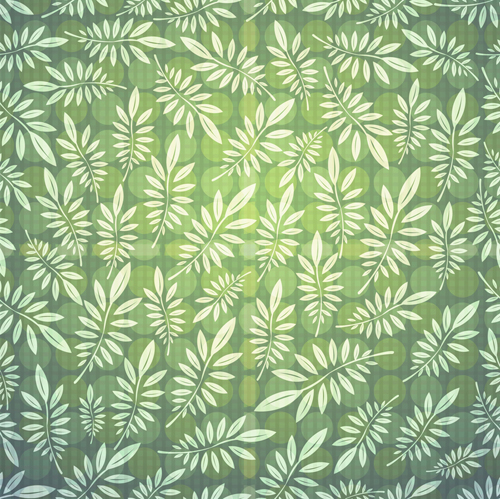 Set of Seamless Leaves pattern Vector 03