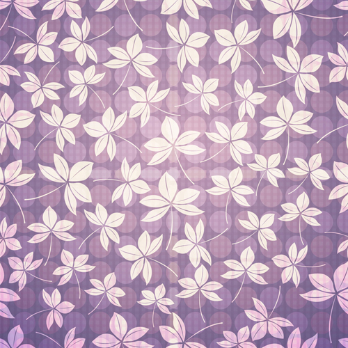 Set of Seamless Leaves pattern Vector 04