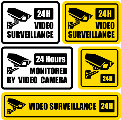 Vector Video surveillance design elements 01