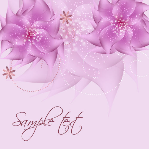 Vivid Shiny Floral vector background art 01