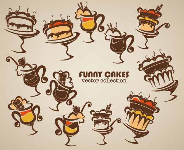 Hand drawn of food elements vector 02