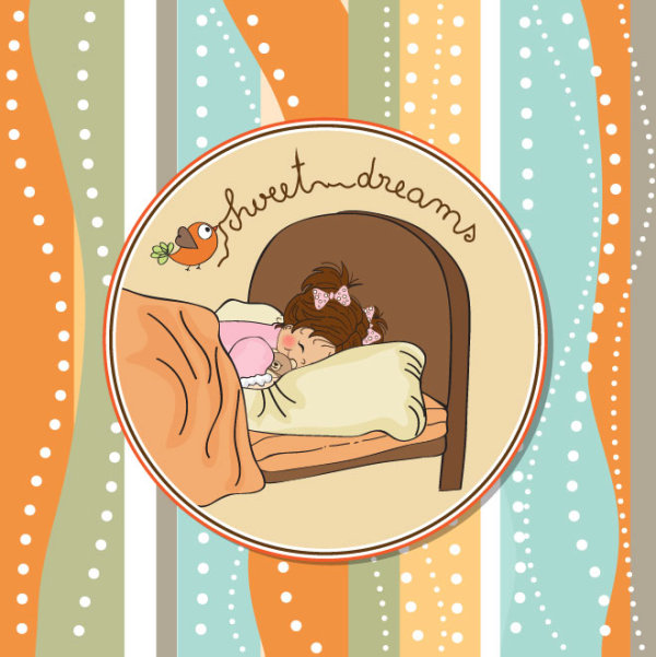 cute cartoon baby cards vector graphics 01