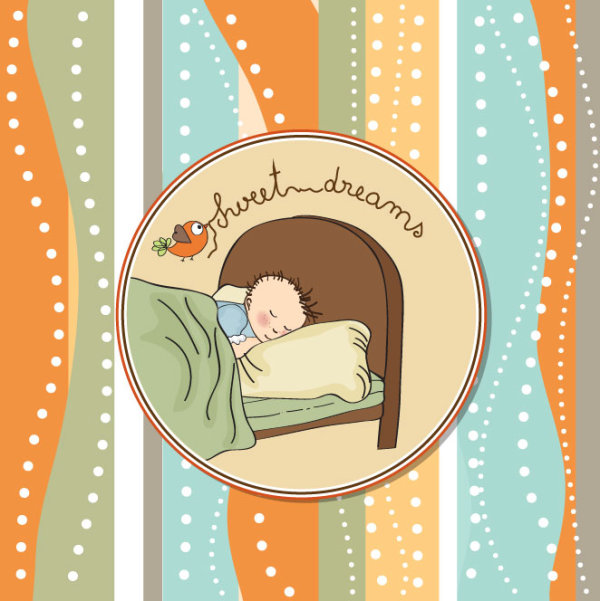 cute cartoon baby cards vector graphics 03
