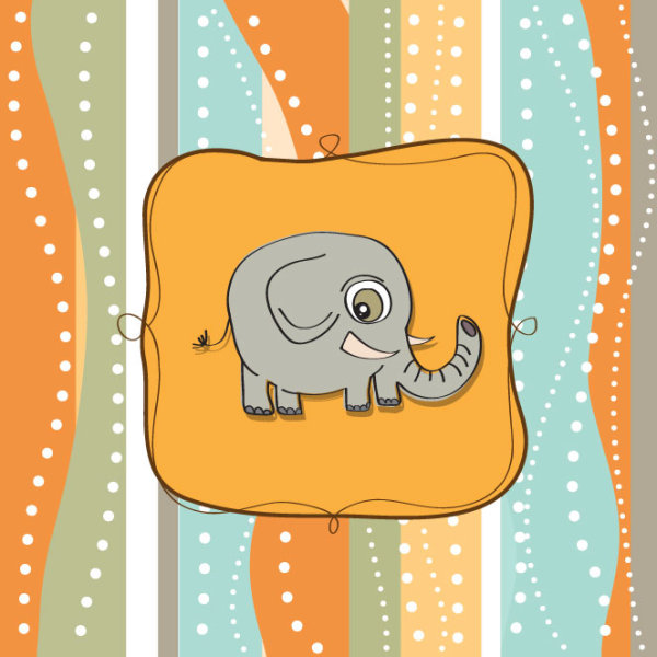cute cartoon baby cards vector graphics 04