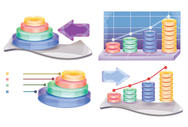 3D Business infographics vector graphics